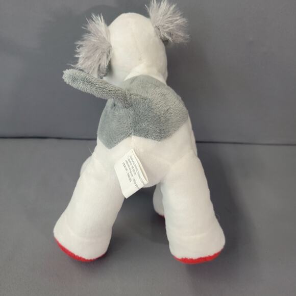 Puppy Dog Plush Toy White Gray Red Nose Soft Lovey by Oriental Trading Co. 8" - Picture 6 of 11